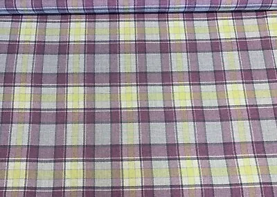 SALE! NEW Voyage Iona Foxglove 100% Lambs Wool Upholstery Curtain Tartan Fabric • £1.50