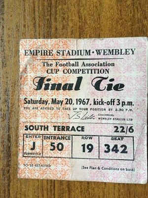 £3.99 • Buy 20/05/1967 FA CUP FINAL Ticket - Chelsea V Spurs (Tottenham Hotspur)
