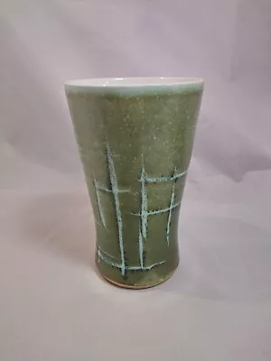 Vintage Gordon Plahn Langton Studio Pottery Vase Green Approx 5.5  Tall • £6.99