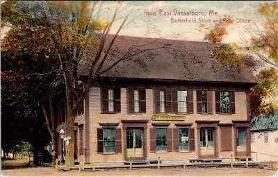 East Vassalboro ME Maine BUTTERFIELD STORE~POST OFFICE Kennebec Co 1911 Postcard • $10.99