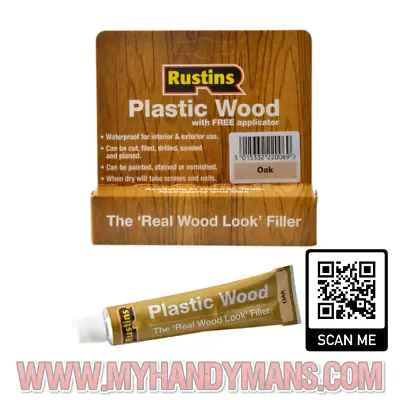 Rustins Plastic Real Wood Look Filler Teak Oak Natural Pine W FREE Applicator • £5