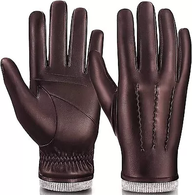MAGILINK Mens Leather Gloves Touchscreen Texting Winter Gloves Men PU Warm Ther • $18.74