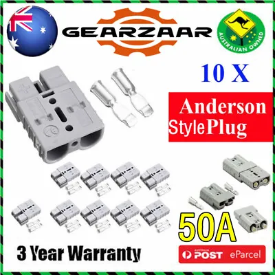 $18.99 • Buy 10set X ANDERSON STYLE PLUG CONNECTORS DC POWER TOOL 50 AMP 12-24V 6AWG AUS