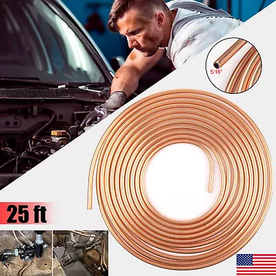 5/16  Copper Nickel 25 Ft Roll Coil Brake Fuel And Trans Line/Tubing • $20.15
