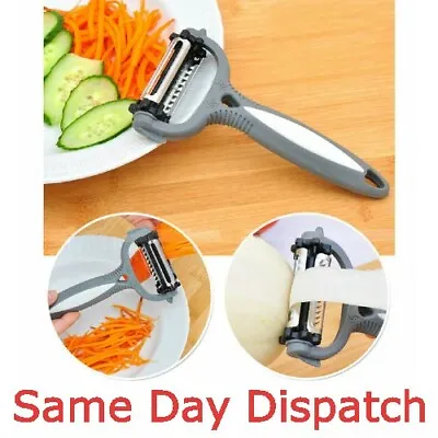 Roto Peeler 3 In 1 Vegetable Fruit Carrot Potato Serrated Wavy Chipping Cutters • £3.60