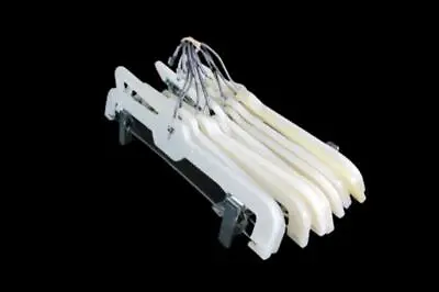 Lot Of 10 Retail Pants Hangers Clips Standard Adult Size White Plastic Metal  • $20.90