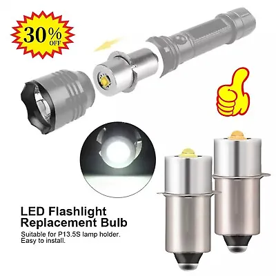 1X P13.5S DC6V-24V/3-12V LED Upgrade Bulbs White Maglite Flashlights 3W Best • £3.04