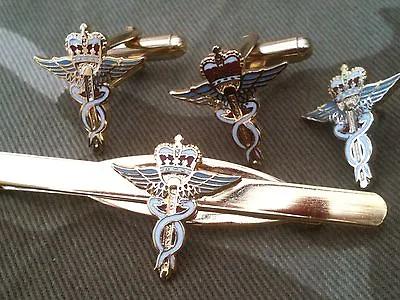 RAF Medical Cufflinks Badge Tie Clip Royal Air Force Military Gift Set • £18.99