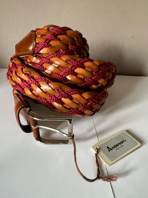 £45 • Buy Anderson’s Belt Weaved Leather Blend Plaited ~ Mens  - TAGS 36UK - 90EU NWT