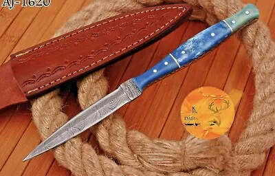 $26.95 • Buy AUTHENTIC Double-Edged V42 Military Damascus Steel Dagger Boot Knife W|| DESIGN