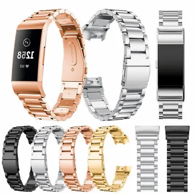 $16.99 • Buy Stainless Steel Charge3 Watch Band Metal Strap Bracelet Fits Fitbit Charge 5 4 3