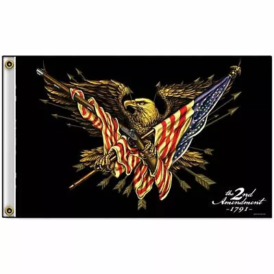 2nd Amendment FLAG 3x5 Eagle USA Shall Not Infringe Firearm Banner America 1791 • $6.99