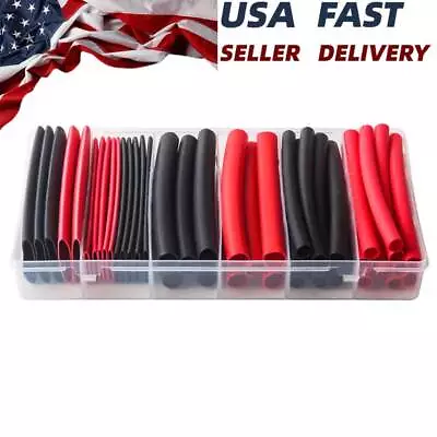 45pcs Marine Grade Shrink Wrap Heat Shrink Tubing Kit 3:1 Ratio Adhesive Lined • $12.99