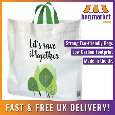 £7.99 • Buy Strong 'Bag For Life' Large Flexi-loop Handle Carriers | 90% Recycled UK Plastic