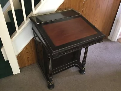 Aesthetic Ebony And Brass Victorian Davenport Desk With Keys. • £185