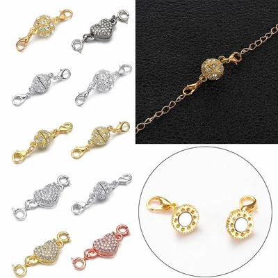 £4.27 • Buy For Necklace Bracelet Connector Hook Magnetic Clasps Buckle With Rhinstone