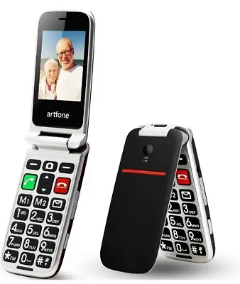 Artfone CF241A Senior Flip Mobile Phone Dual Sim 2.4  Screen Big Button 2G • £23.99