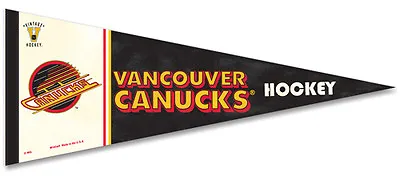 Vancouver Canucks Vintage NHL 1980-97 Style Premium Felt Collectors PENNANT • $15.29