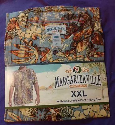 Margaritaville Hawaiian Shirt XXL Blue GuitarsRayon NWT • $30