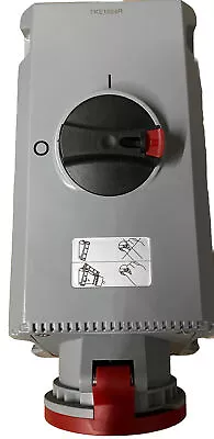 £145 • Buy MK K73643RED Commando Angled Switch Socket Outlet Interlocked 3P+N+E 63A 415V
