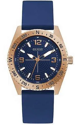 Men's Guess Rose Gold Stainless Steel Case Blue Dial Watch GW0361G1 • $65