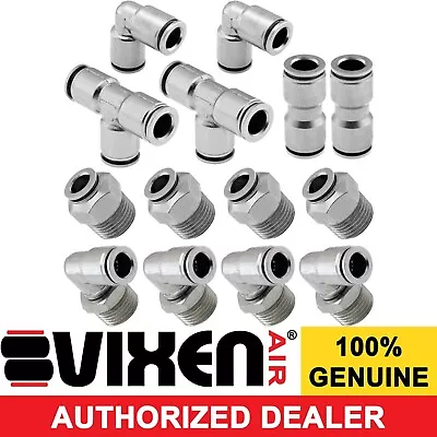 Air Suspension Set Of Push To Connect Fittings 1/2  Npt For 3/8  Od Air Lines • $34.99