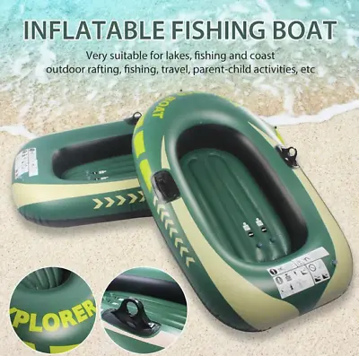 Rubber Boat Thick Wear-resistant Double Inflatable Boat 1 Person Kayak Fishing • $54.85