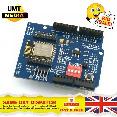 £5.95 • Buy UNO ESP8266 R3 Serial WiFi Shield Extend Board Module With ESP-12E For Arduino