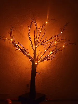 LED Lighted 19.5  Black Tabletop Batteries Included Halloween Tree NEW W/TAGS  • $21.95