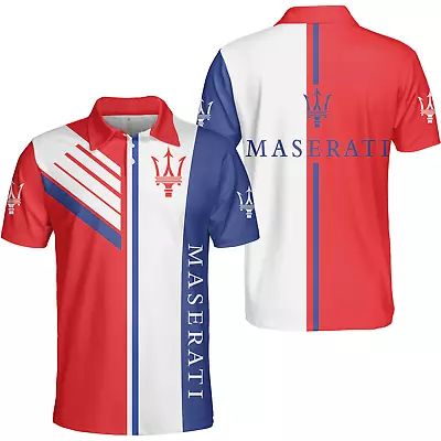 Custom 3D Maserati Printed Polo Shirt Gift For Men And Women Best Price S-5XL • $8.99