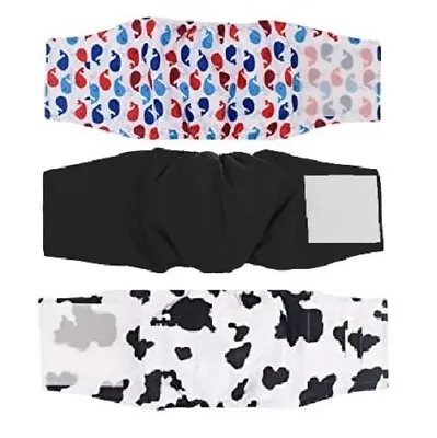 3 Packs Reusable Washable Male Dog Wraps Belly Band For Male Dog Diapers XS  • $9.95