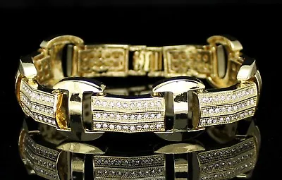 Men's Bracelet Luxury Style 14k Gold Plated Hip Hop Trendy High-Quality Jewelry • $14.98