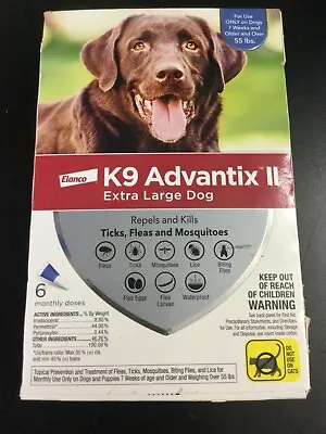K9 ADVANTIX II For Extra Large Dogsover 55 Lbs 6 Month Dose 4295 • $72