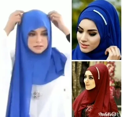 New One Piece Hijab Muslim Women Ready Made Scarf Pull On Instant Headscarf • $27.04