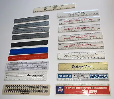 Vintage Lot Of 20 Advertising Rulers 6” Marchant Calculators The Navy Presidents • $29.99