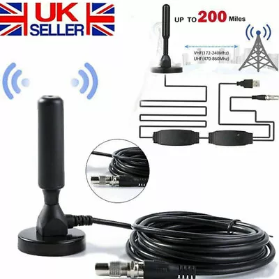 £9.75 • Buy UK 200mile Best Portable TV Antenna Indoor Outdoor Digital HD Freeview Aerial