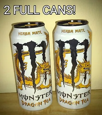 2X RARE 2018 Monster Energy Drink DRAGON TEA YERBA MATE Discontinued FULL CANS • $24.99