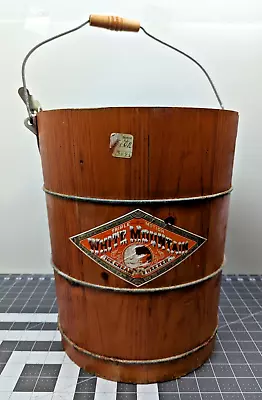 Vintage White Mountain Wooden Ice Cream Freezer Maker Bucket Only Wood • $96.88