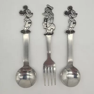 Vtg Disney By Bonny Mickey Donald Stainless Childs Spoon And Fork Made In Japan • $20
