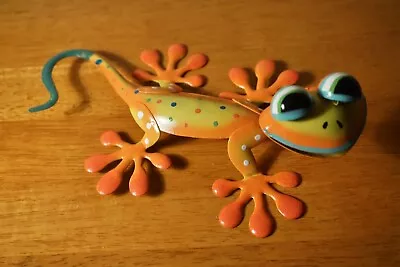 Talavera Style Hand Painted Gecko Metal Garden Statue Cantina Bar Home Decor NEW • $9.95