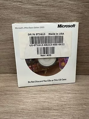New Microsoft Office Basic Edition 2003 Dell Install CD With Product Key • $25