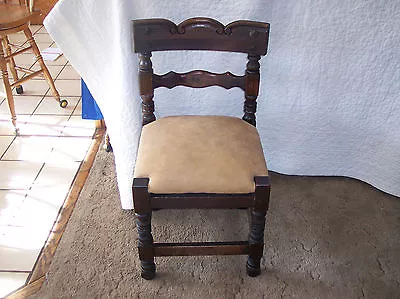 Hand Carved Rustic Pine Desk Chair In Buckskin Leather  (SC13) • $299