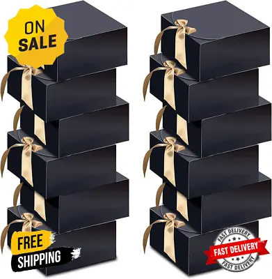 HUAPRINT Black Gift Boxes With Lids 8X8X4InchesBridesmaid Proposal Box12 Sets • $32.99