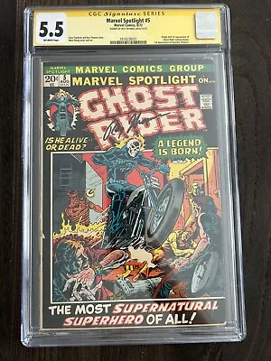 MARVEL SPOTLIGHT #5 CGC 5.5 SS ROY THOMAS1st APP GHOST RIDER -signature Series • $1150