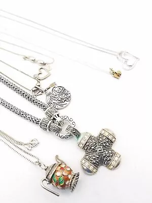 5x 925 Sterling Silver Necklaces W/ Marcasite • $32