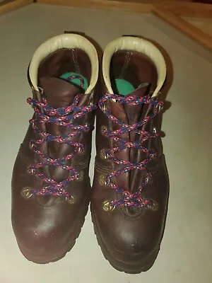 £85 • Buy Hawkins Boots  Hiking Walking Climbing Boots Vintage Vibram Sole Leather UK 8 GC