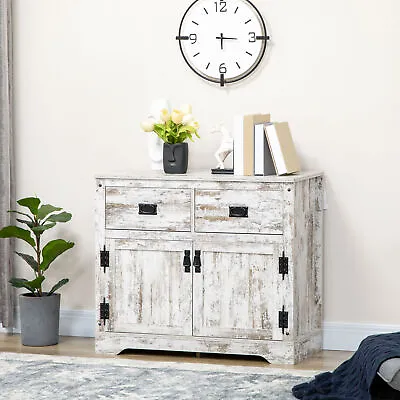 Rustic Kitchen Cabinet Storage Cabinet With 2 Drawers And 2 Cupboards • $133.99