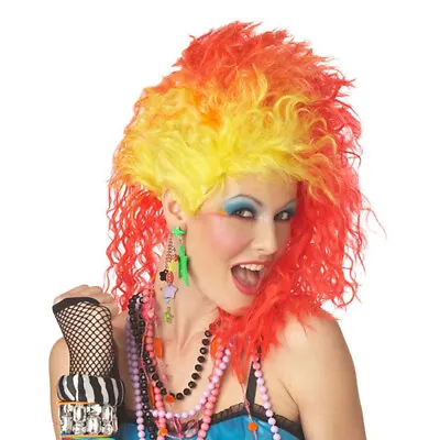 True Colors Wig Adult Costume Cyndi Lauper 80's Pop Singer Glam Punk Neon • $28.13