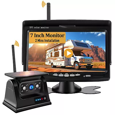 Magnetic Solar Wireless Backup Camera Portable 7 Inch Monitor No Drilling • $89.99