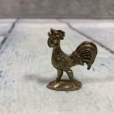 Rooster Figurine Gold Tone Metal Miniature Doll House Decorative Diorama Animal • $9.09